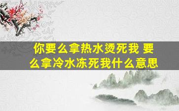 你要么拿热水烫死我 要么拿冷水冻死我什么意思